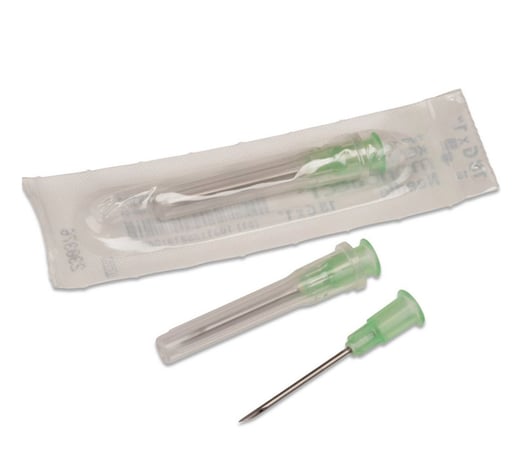 Monoject SoftPack Hypodermic Needle 22G x 1", A Bevel. Polypropylene Hub, Latex