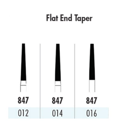 Quala #847T 018/8.0 Flat End Tapered Turbo Diamond, pack of 10