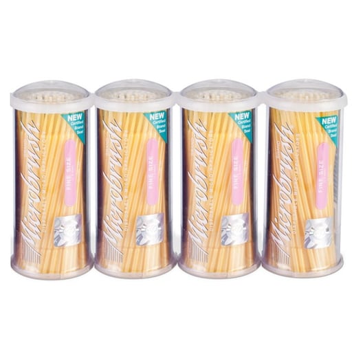 Microbrush Tube Series, Fine, Yellow micro-applicators. 400 applicators, 4