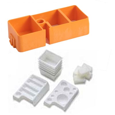 PractiPal Multi Block - Orange, Single Block Organizer with inserts. Includes 5