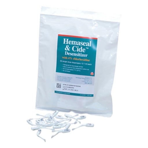Hemaseal & Cide Desensitizer with 4% Chlorhexidine, Box of 50 - 0.1 mL Unit