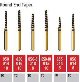 Alpen Turbo Cut FG #850-8.018 Supercoarse Grit, Long Round End Taper Turbo Cut
