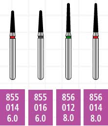Alpen x1 FG #856.016 Fine Grit, Round End Taper, Single Use Diamond Bur