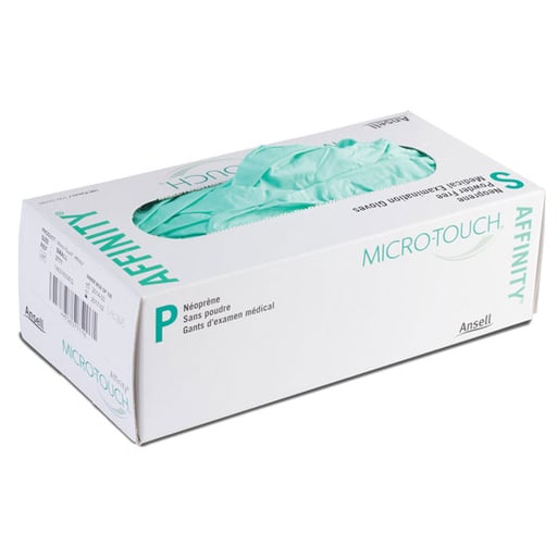 Micro-Touch Affinity Neoprene Exam Gloves: LARGE 100/Bx. Powder Free, Textured