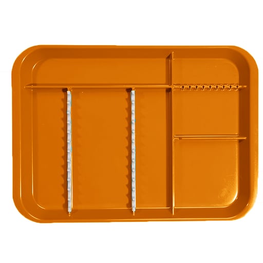 B-Lok Divided Tray, Size B (Ritter) - Neon Orange, Plastic 13-3/8" x 9-5/8" x