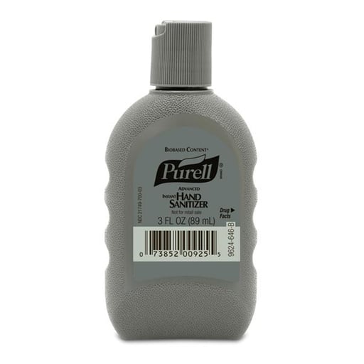 Purell Advanced Hand Sanitizer Biobased Gel 3 fl oz, 1/Pk. Kills 99.99% of most