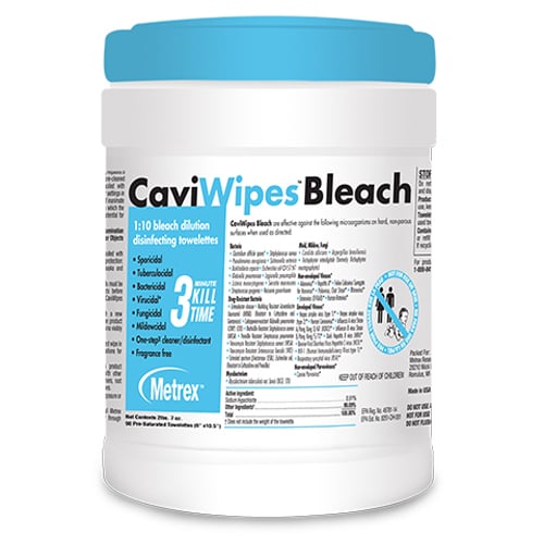 CaviWipes Bleach Towelettes (6" x 10.5") 90/Can