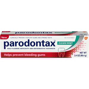 Parodontax Toothpaste, Clean Mint, Box of 12 - 3.4 oz. Tubes. Helps reduce