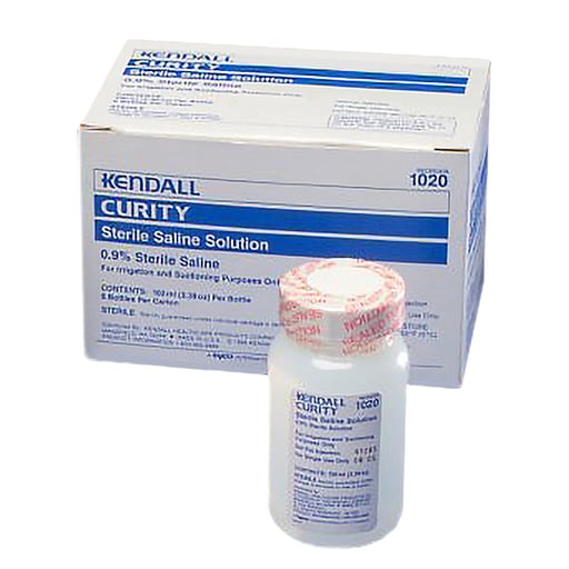 Argyle Sterile Irrigation Solution, Saline 0.9% Sodium Chloride, 100mL Bottle, Case of 8 x 6/Pk