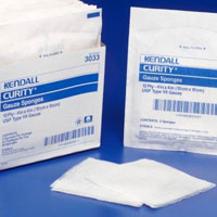 Curity 4" x 4" 8-ply Sterile Gauze Sponges, Bag of 100 Sponges