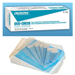Duo-Check 2-1/4" x 4" Triple Seal Paper/Blue Film Sterilization Pouch