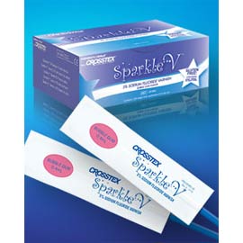Sparkle V 5% Sodium Fluoride Varnish with Xylitol, Bubble Gum flavor. Box
