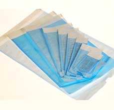 Duo-Check 10" x 15" Triple Seal Paper/Blue Film Sterilization Pouch with Color