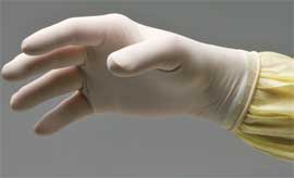DermAssist Latex glove: Sterile MEDIUM Powder-Free, Textured. Box of 100 gloves