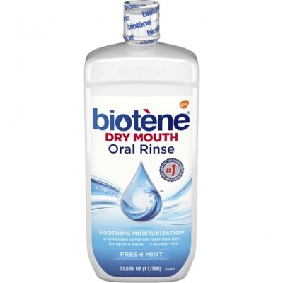 Biotene Dry Mouth Oral Rinse, Mint, Case of 4 - 33.8 oz. bottles