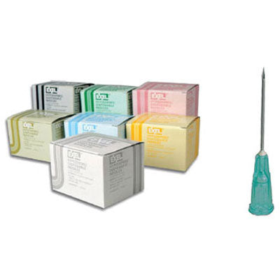 EXELINT International 18 gauge 1" Sterile Disposable Plastic Hub Needles, 100/Bx