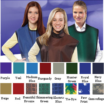 Flow X-Ray Adult (24" x 26") Apron with Attached Collar - SHIMMERING GREEN