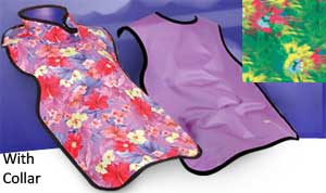 Flow X-Ray Adult (24" x 26") Lead Apron with Collar - TYE DYE PRINT. Vinyl Bib