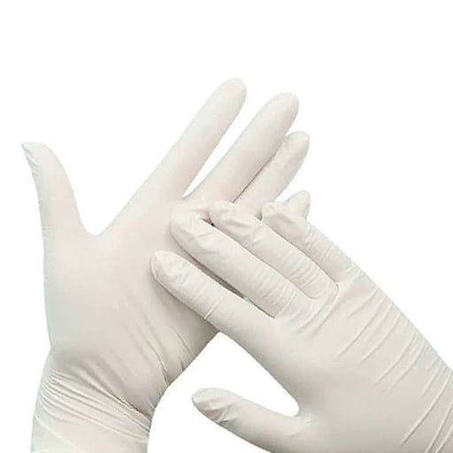 House Brand Powder-Free Latex Gloves, Polymer Coated, Non-Sterile, Medium, White, 100/Bx