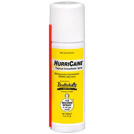HurriCaine Topical Anesthetic Spray - Wild Cherry, 2 oz. Aerosol Can + 1