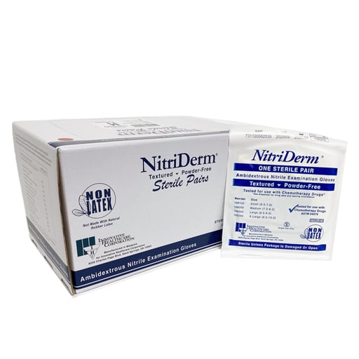 NitriDerm Nitrile Exam Glove, Medium, 50/Box