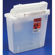 SharpStar In-Room 5 Qt. Clear In-Room Sharps Container with Counter Balanced Lid