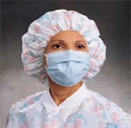 FluidShield Blue Fluid Resistant Mask 40/Bx. Pleat-Style Ear-Loop Procedure