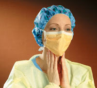 FluidShield Orange Fog-Free Fluid Resistant Surgical Mask 50/Bx. Pleat-Style