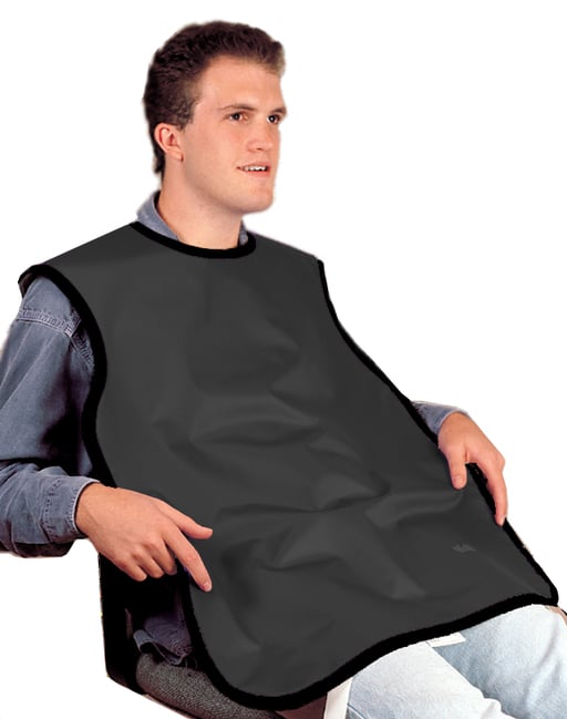 Flow X-Ray Adult (24" x 26") Lead Bib Apron Without Collar - BLACK, 0.3mm Lead
