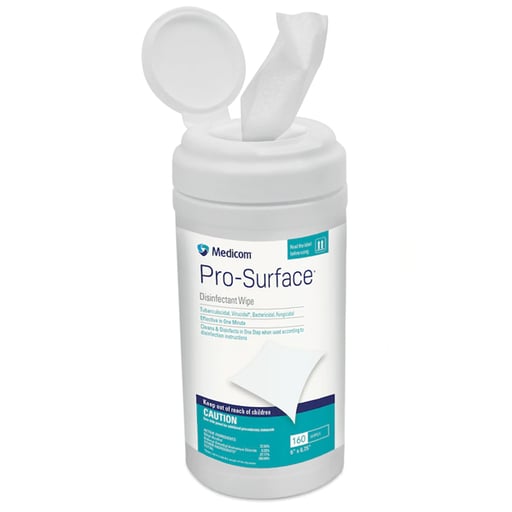 ProSurface 72.5% Ethyl Alcohol, Large 6" x 6.75" Disinfectant Wipes, 160/Can