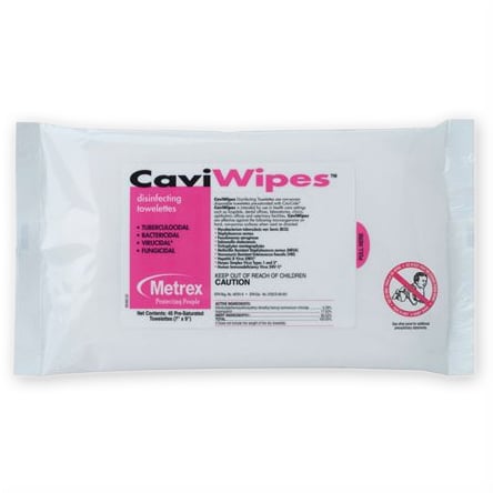 CaviWipesTowelettes Flat Pack, (7" x 9") 45/Pk.