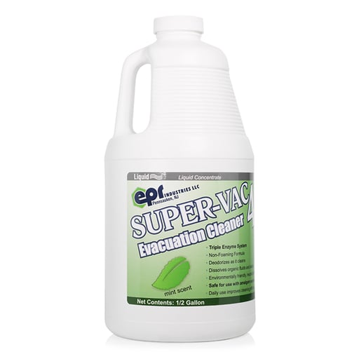 Super-Vac 40 Plus Concentrated Evacuation Cleaner Liquid, ½ Gallon. Triple