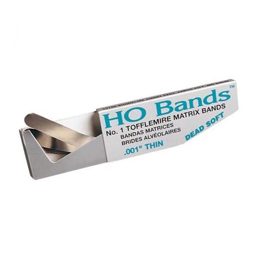 HO Band Tofflemire type #1 Adult Universal .001 gauge Matrix Bands, 100/Pk