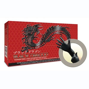 Black Dragon Latex Exam Gloves: Medium, Black Color, Powder-free, Fully