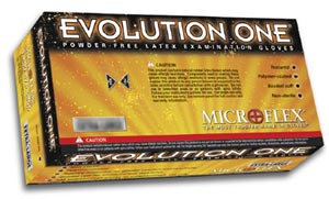 Evolution One Latex Gloves: LARGE Powder-Free, Textured, Non-Sterile 100/Bx