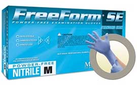 Freeform SE Nitrile gloves: Non-Sterile, Powder-Free, Microtextured fingertips