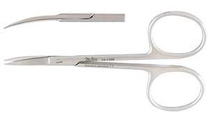 Miltex 3.5" Iris Surgical Scissors with Curved, 20 mm Blades, Delicate