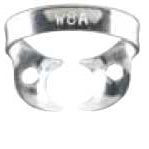 Miltex #W8A Molar Wingless Metal Rubber Dam Clamp, single clamp