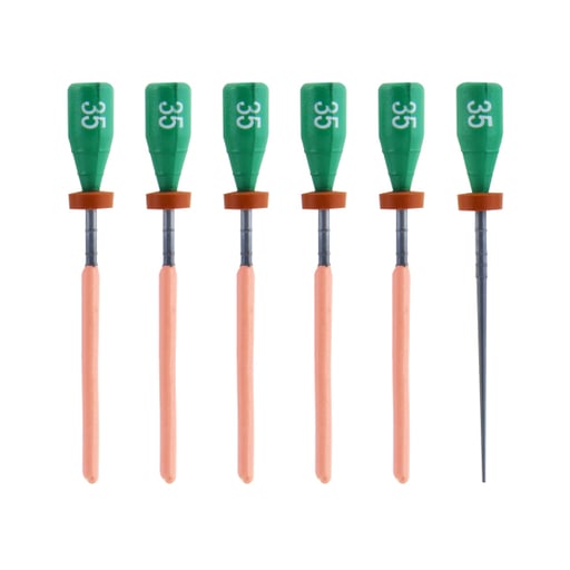 One File G Plastic Carrier Obturators, 5 x #35 (Green) Obturators + 1 verifier