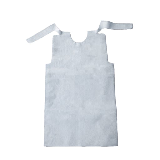Tidi Bib with Ties, 18" x 30", White, 150 per case, Comfortable, durable