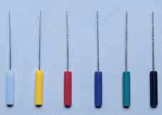 Premier #40 Stainless Steel Barbed Broaches with Color-coded Plastic Handle