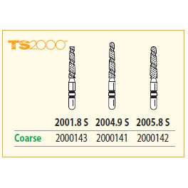 TS2000 Speed Cut Diamond FG #2001.8 SS (Short Shank) Flat End Taper Coarse