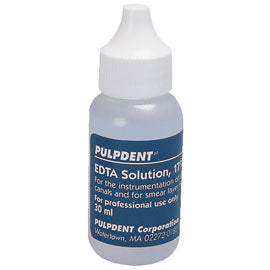 Pulpdent EDTA 17% Aqueous Chelating Agent 120 mL Bottle. Prepares dentinal