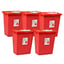 SharpSafety Sharps Containers 18 Gallon with Sliding Lid, Red. Case of 5