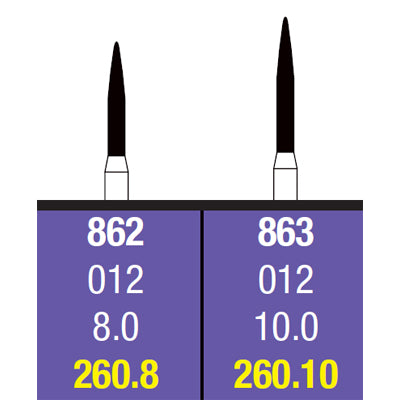 Spring FG #260.10 Extra Fine grit Flame single-use diamond burs, pack of 10