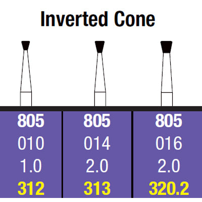 Spring FG #312 (805.010) Coarse grit Inverted Cone single-use diamond burs