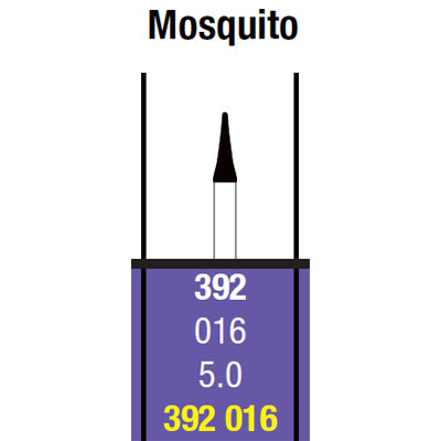 Spring FG #392.016 Medium grit Mosquito single-use diamond bur, Pack of 10 burs