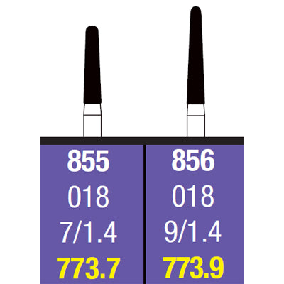 Spring FG #773.7 (855.018) Fine grit Round End Taper single-use diamond bur