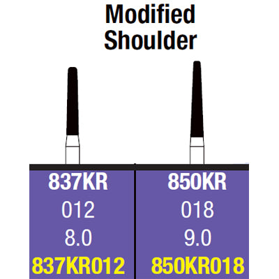 Spring FG #837KR012 Super Coarse grit Modified Shoulder single-use diamond bur