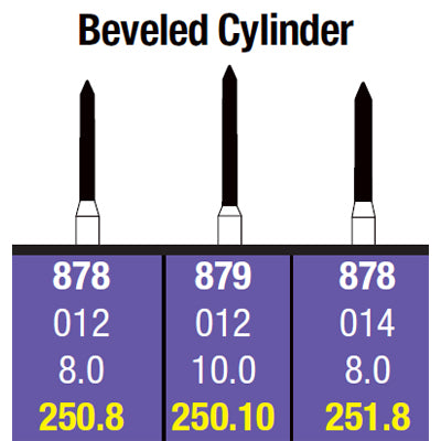 Spring FG #250.10 (879.012) Medium grit Beveled Cylinder single-use diamond